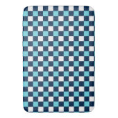 Nautical Doodles – Turquoise & Navy Mini Check Badematte (Vorderseite Vertikal)