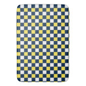 Nautical Doodles – Yellow & Navy Mini Check Badematte (Vorderseite Vertikal)