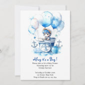 Nautical Dreams enthüllt Kinderdusche Einladung (Vorderseite)