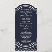 Nautical Elegant Navy White Beach Hochzeitsprogram Programm (Vorderseite)