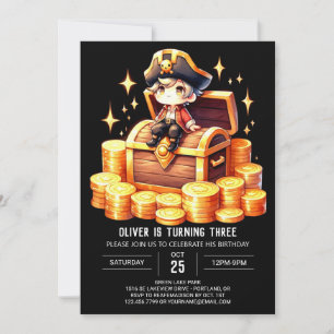 Nautical Elegante Pirate Birthday Einladung