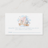 Nautical Elephant Bear Babydusche Windelwanne Begleitkarte (Vorderseite)