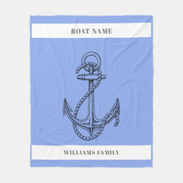 "Nautical Escape" Personalisierter Schiffsname Ank Fleecedecke