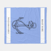 "Nautical Escape" Personalisierter Schiffsname Ank Fleecedecke (Vorderseite (Horizontal))