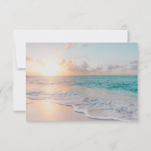 *~* Nautical Exotic Ocean Beach Hochzeitsreise UAW RSVP Karte (Rückseite)