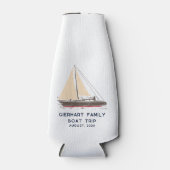 Nautical Family Boat Trip Beach Party Personalisie Flaschenkühler (Vorderseite)