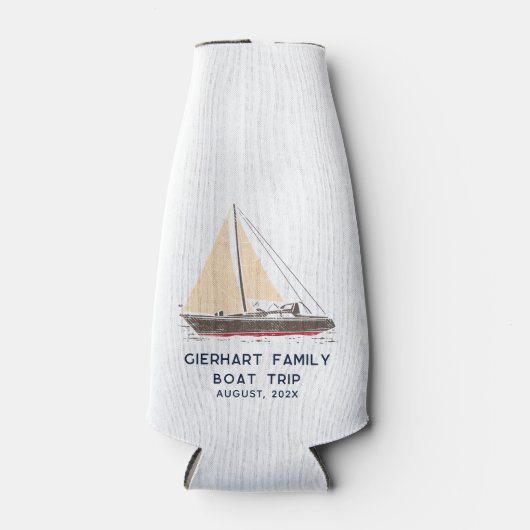 Nautical Family Boat Trip Beach Party Personalisie Flaschenkühler (Vorderseite)