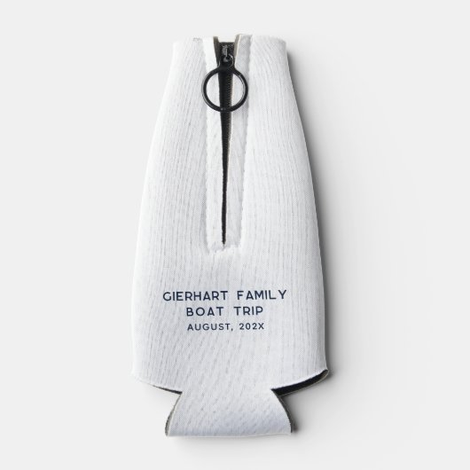 Nautical Family Boat Trip Beach Party Personalisie Flaschenkühler (Rückseite)