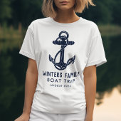 Nautical Family Boat Trip Navy Blue Anchor Custom Tri-Blend Shirt