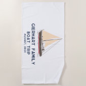 Nautical Family Boat Trip Sailing Custom Strandtuch (Vorderseite)