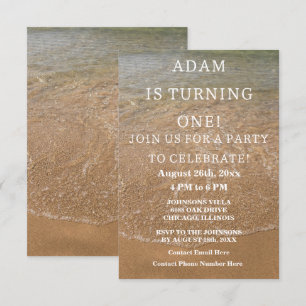 Nautical First Birthday Party Beach Custom 2023 Einladung