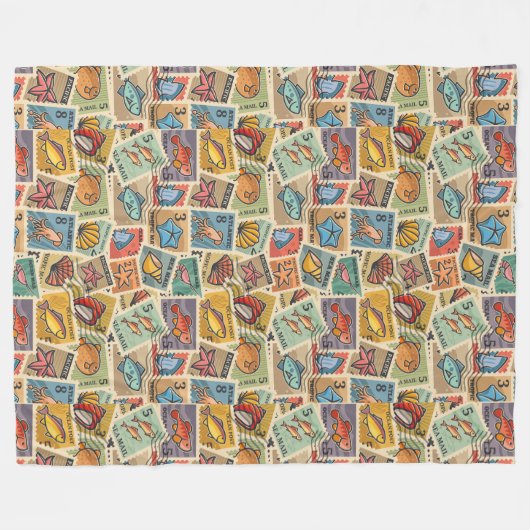 Nautical Fisherman Fleecedecke (Vorderseite (Horizontal))