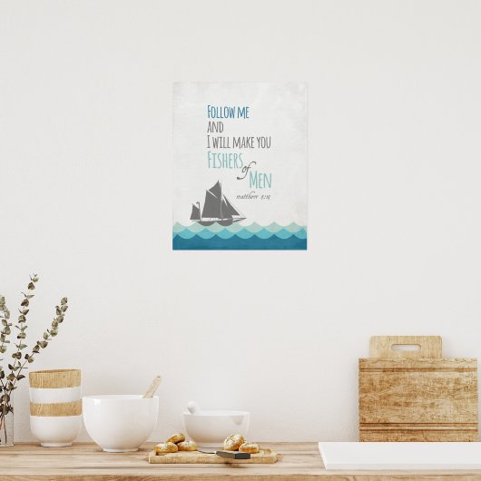 Nautical Fishers of Men Poster Art Decor Matthew 4 (Küche)