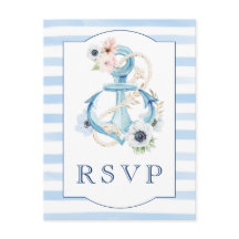 Nautical Floral Blue Stripes Beach Hochzeit UAWG