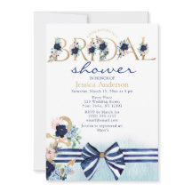 Nautical Floral Royal Blue und Gold Brautparty