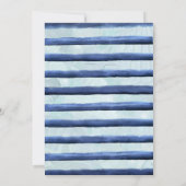 Nautical Floral Royal Blue und Gold Brautparty Einladung (Rückseite)