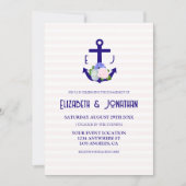 Nautical Floral Stripes Engagement Party Einladung (Vorderseite)