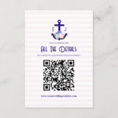 Nautical Floral Stripes Wedding Details Begleitkarte (Vorderseite)