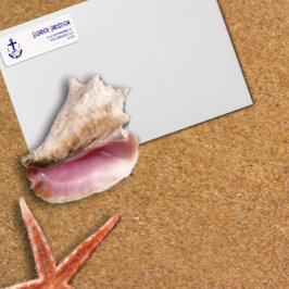 Nautical Floral Stripes Wedding Return Address