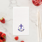 Nautical Floral Stripes Wedding Serviette (Beispiel)