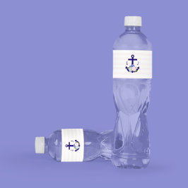 Nautical Floral Stripes Wedding Wasserflaschenetikett