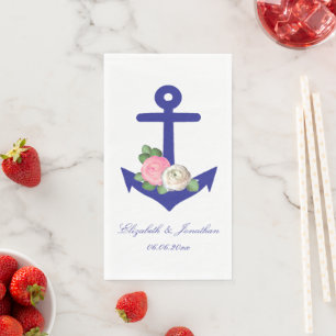 Nautical Floral Summer Wedding Serviette