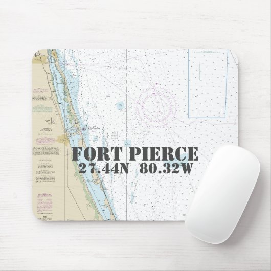 Nautical Fort Pierce Florida Latitude Länge Mousepad (Mit Mouse)