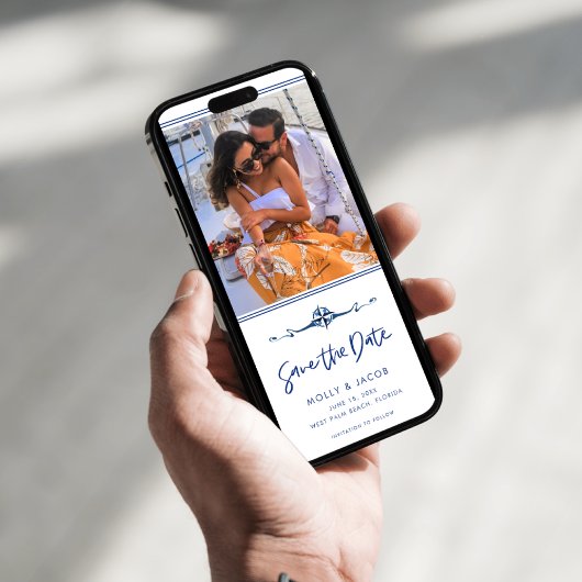 Nautical Foto Beach Wedding Save The Date