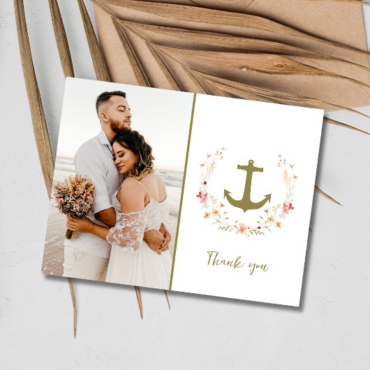 Nautical Foto Beach Wedding Vielen Dank Postkarte