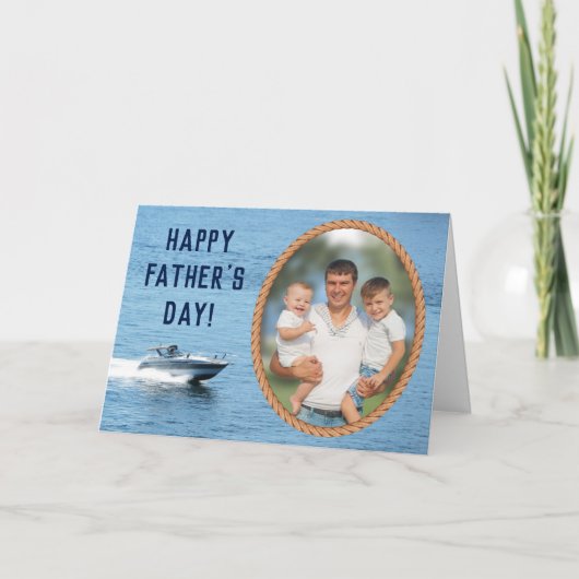 Nautical Foto Happy Vathers Day Card Karte (Vorderseite)