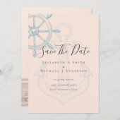 Nautical FOTO Rett Dates Modernes Ocean Beach Sea Einladung (Vorne/Hinten)