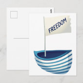 Nautical Freedom Boat Postkarte (Vorne/Hinten)