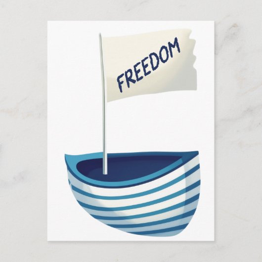 Nautical Freedom Boat Postkarte (Vorderseite)