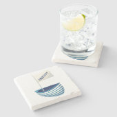 Nautical Freedom Boat Steinuntersetzer (Seitenansicht)