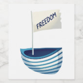 Nautical Freedom Boat Weinetikett (Einzelnes Label)