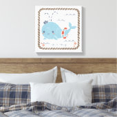 Nautical Friends - Whale Leinwanddruck (Insitu (Schlafzimmer))