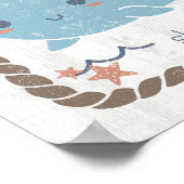 Nautical Friends - Whale Poster (Ecke)