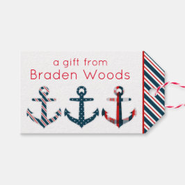 Nautical Gemustert Anchors - Gift-Tags Geschenkanhänger