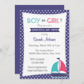 Nautical Gender Reveal Baby Shower Einladung (Vorne/Hinten)
