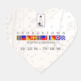 Nautical Georgetown South Carolina Heart Stickers