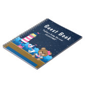 Nautical Girl Bear Pink Baby Shooting Gästebuch Notizblock (Linke Seite)