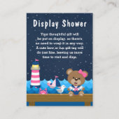 Nautical Girl Bear Pink und Navy Display Dusche Begleitkarte (Vorderseite)