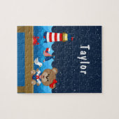 Nautical Girl Bear Red and Navy Puzzle (Horizontal)