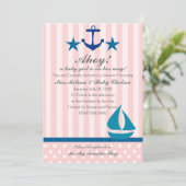 Nautical Girl Einladung (Stehend Vorderseite)