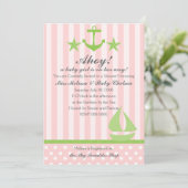 Nautical Girl Einladung (Stehend Vorderseite)