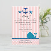 Nautical Girl Einladung (Stehend Vorderseite)