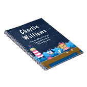 Nautical Girl Monkey Pink Navy Geburtenstatistik Notizblock (Rechte Seite)