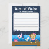 Nautical Girl Monkey Pink und die Worte der Weishe Einladung (Vorderseite)