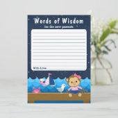 Nautical Girl Monkey Pink und die Worte der Weishe Einladung (Stehend Vorderseite)