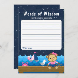 Nautical Girl Monkey Pink und die Worte der Weishe Einladung